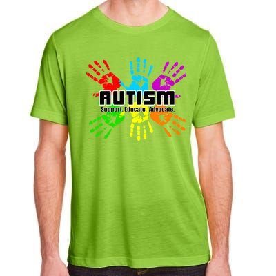 Support Educate Advocate Autism Handprint Adult ChromaSoft Performance T-Shirt