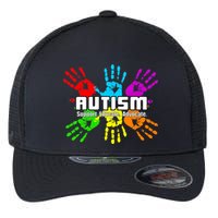 Support Educate Advocate Autism Handprint Flexfit Unipanel Trucker Cap