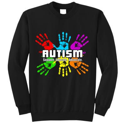 Support Educate Advocate Autism Handprint Sweatshirt