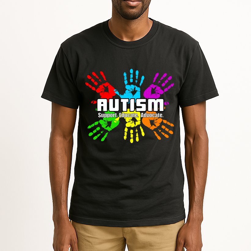 Support Educate Advocate Autism Handprint Tall T-Shirt