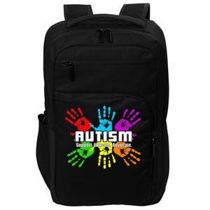 Support Educate Advocate Autism Handprint Impact Tech Backpack