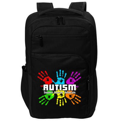 Support Educate Advocate Autism Handprint Impact Tech Backpack