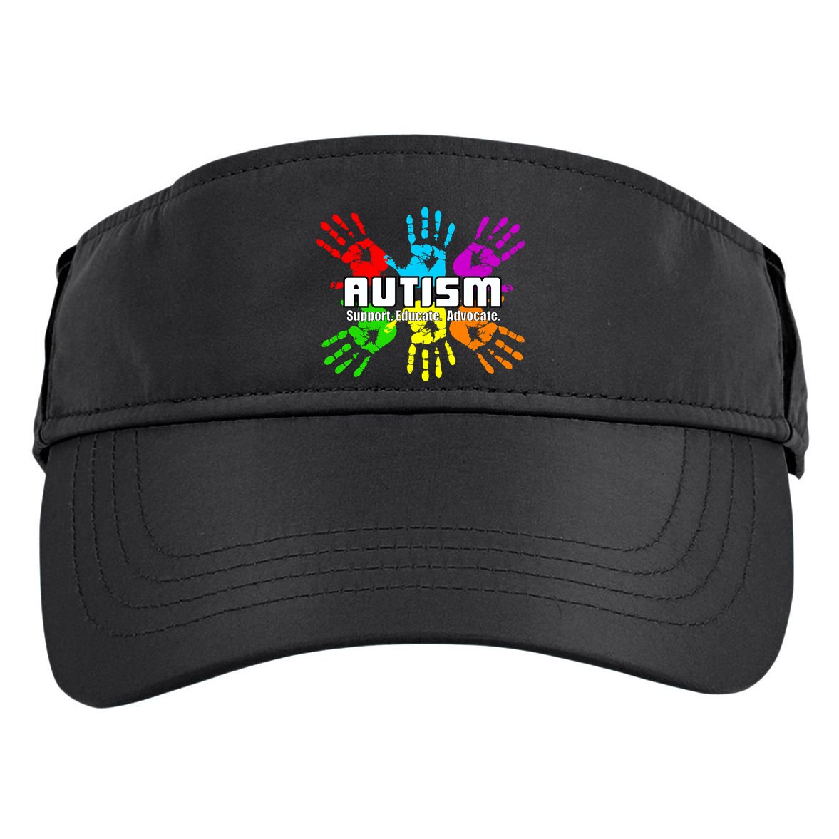 Support Educate Advocate Autism Handprint Adult Drive Performance Visor