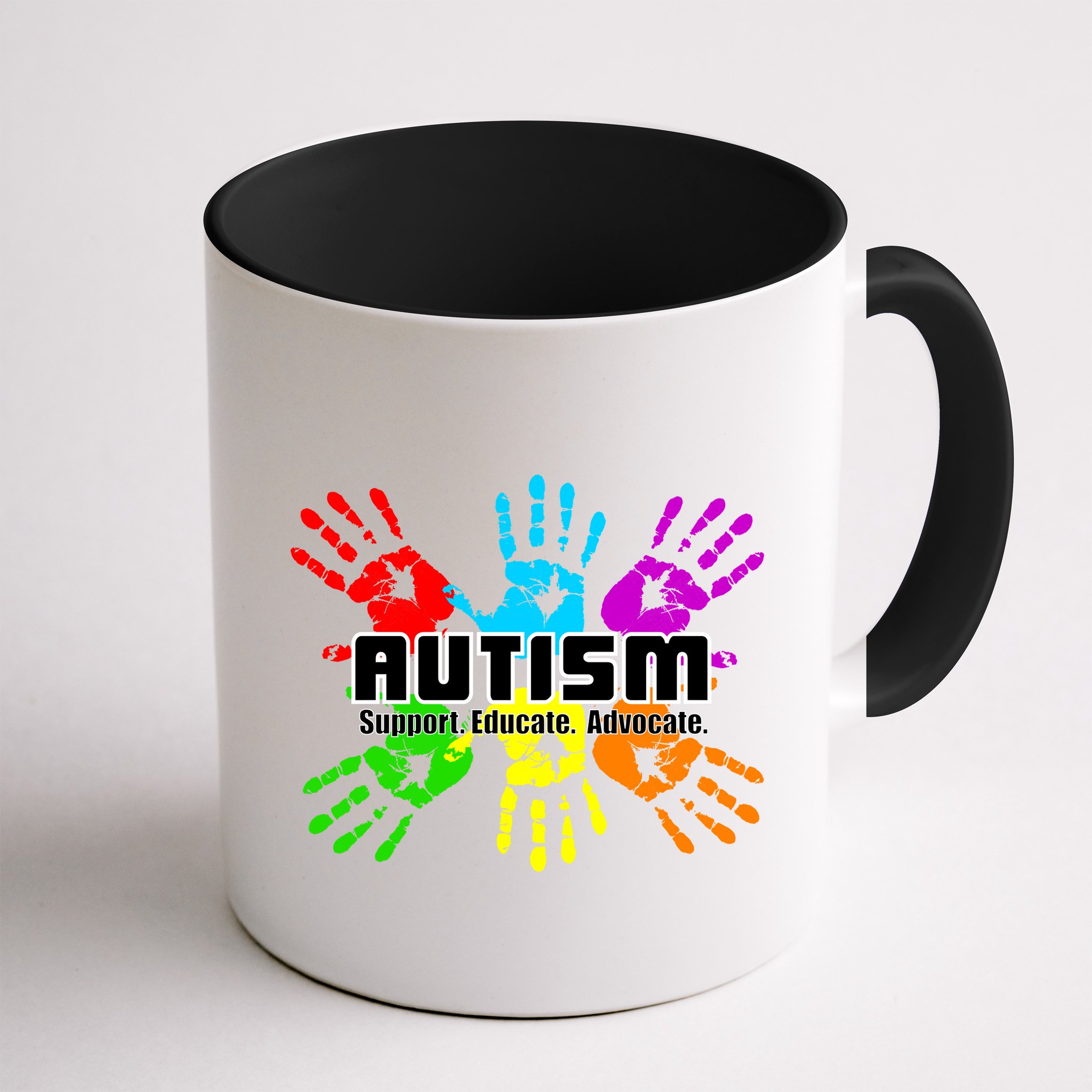 Support Educate Advocate Autism Handprint Mug