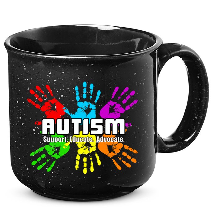 Support Educate Advocate Autism Handprint 15oz Campfire Ceramic Mug
