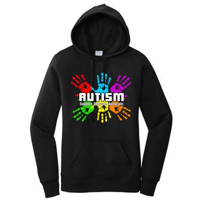 Support Educate Advocate Autism Handprint Women's Pullover Hoodie