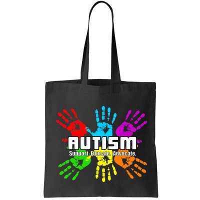 Support Educate Advocate Autism Handprint Bag