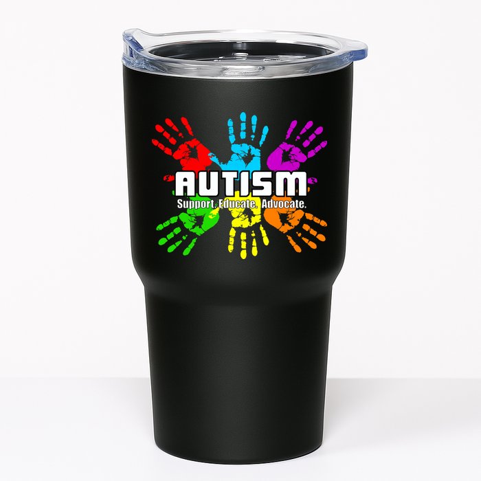 Support Educate Advocate Autism Handprint Tumbler
