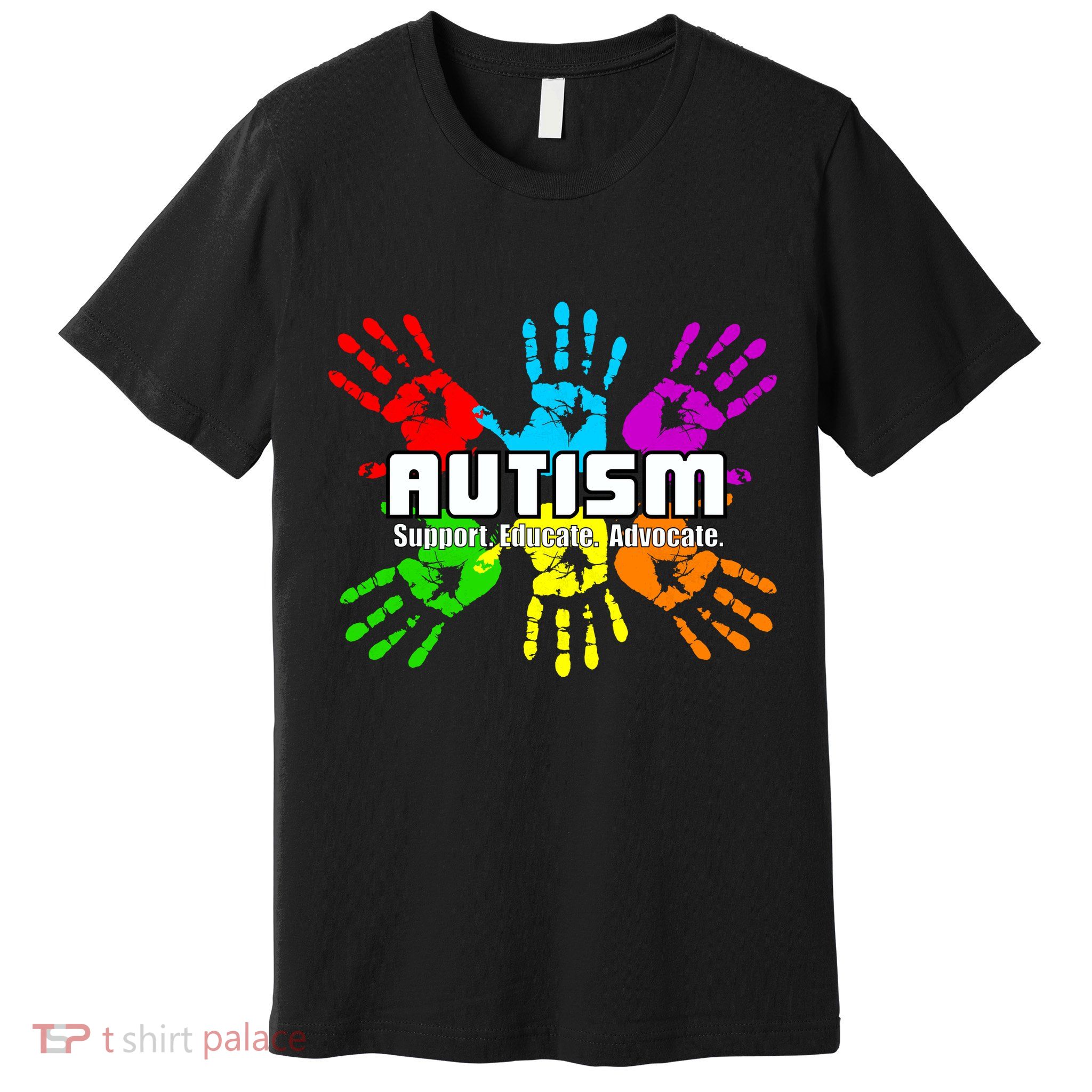 Support Educate Advocate Autism Handprint Premium T-Shirt