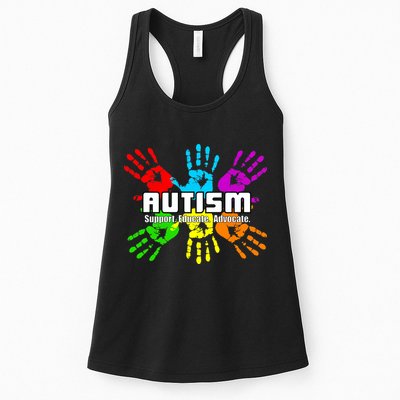 Support Educate Advocate Autism Handprint Womens Tank Top