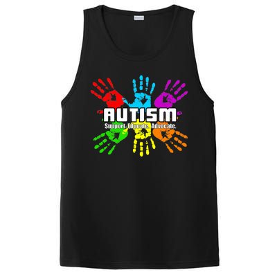 Support Educate Advocate Autism Handprint PosiCharge Competitor Tank