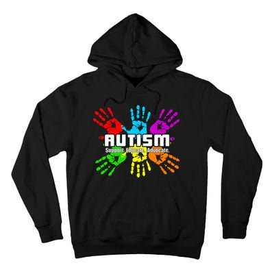 Support Educate Advocate Autism Handprint Tall Hoodie