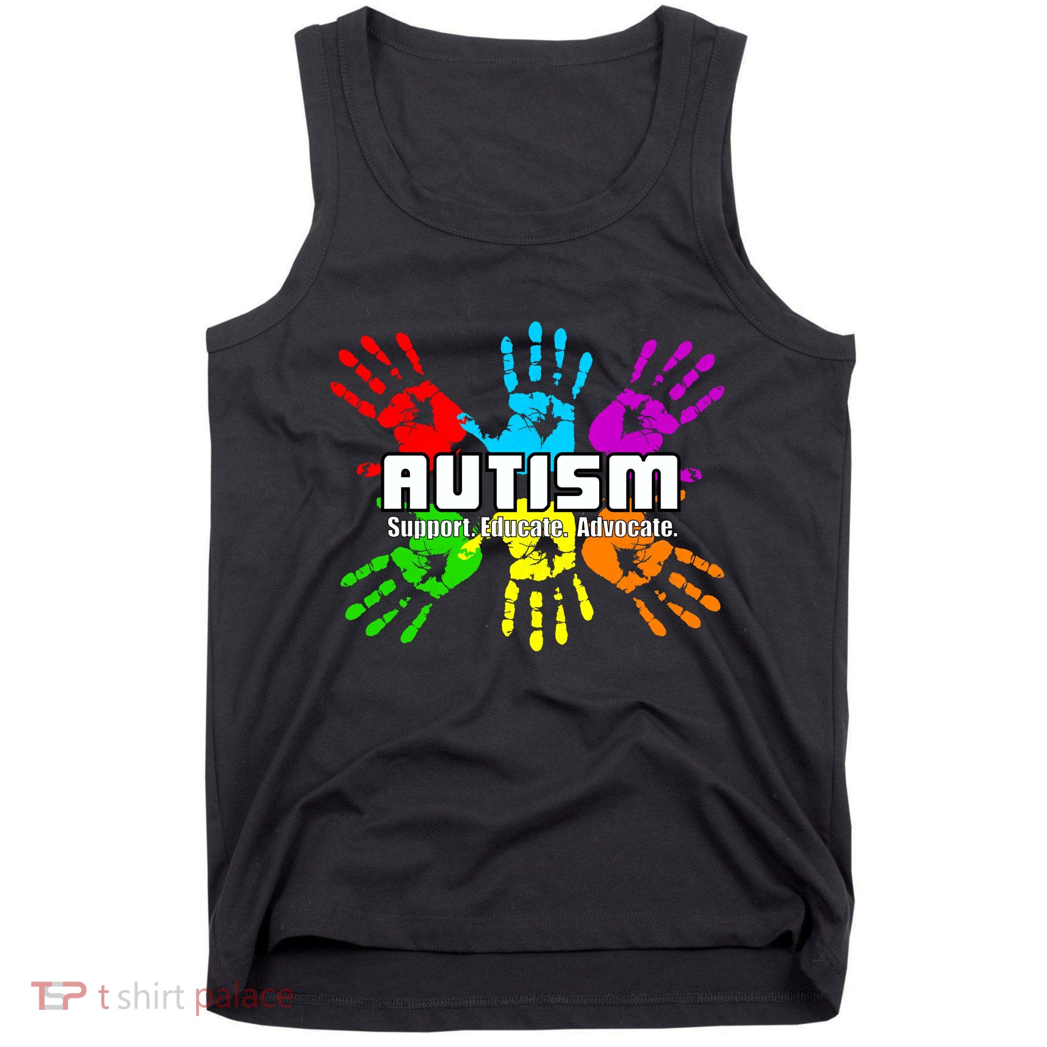 Support Educate Advocate Autism Handprint Tank Top