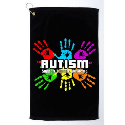 Support Educate Advocate Autism Handprint Golf Towel