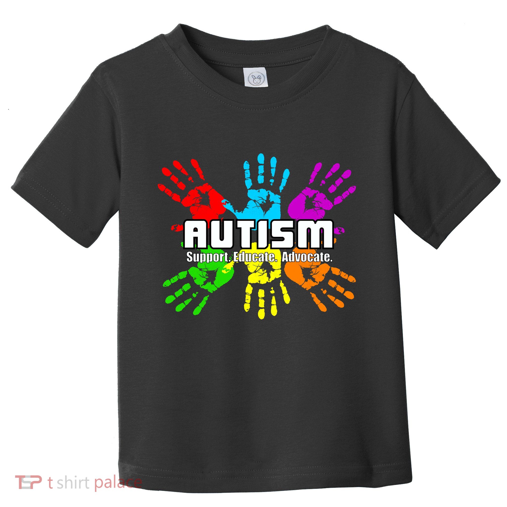 Support Educate Advocate Autism Handprint Toddler T-Shirt