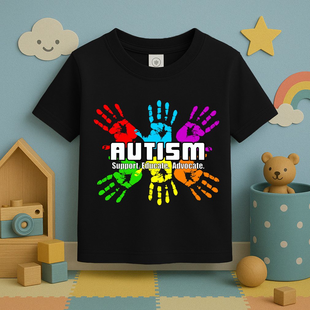 Support Educate Advocate Autism Handprint Toddler T-Shirt