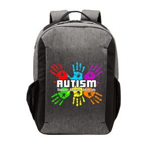 Support Educate Advocate Autism Handprint Vector Backpack