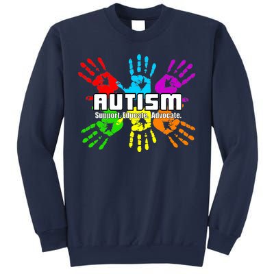 Support Educate Advocate Autism Handprint Sweatshirt