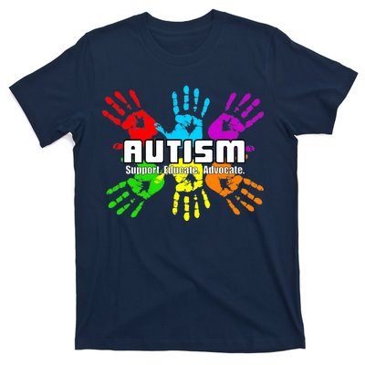 Support Educate Advocate Autism Handprint T-Shirt