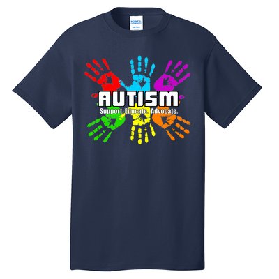 Support Educate Advocate Autism Handprint Tall T-Shirt