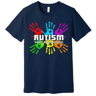 Support Educate Advocate Autism Handprint Premium T-Shirt