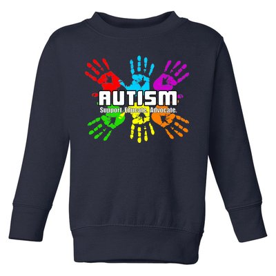 Support Educate Advocate Autism Handprint Toddler Sweatshirt