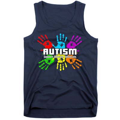 Support Educate Advocate Autism Handprint Tank Top