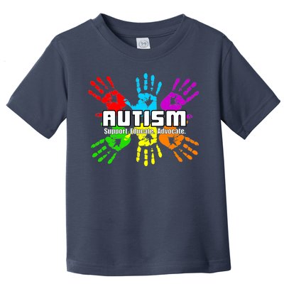 Support Educate Advocate Autism Handprint Toddler T-Shirt