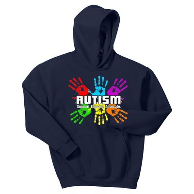 Support Educate Advocate Autism Handprint Kids Hoodie