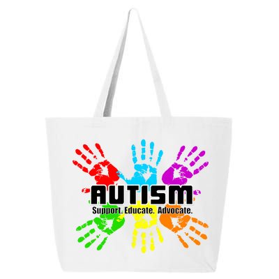 Support Educate Advocate Autism Handprint 25L Jumbo Tote