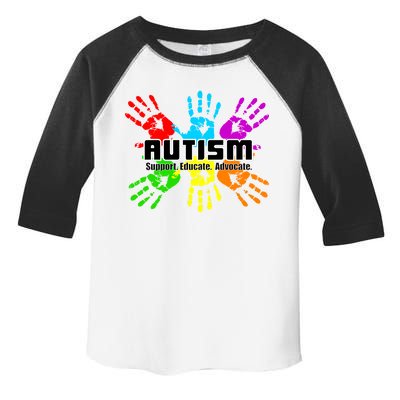 Support Educate Advocate Autism Handprint Toddler Fine Jersey T-Shirt