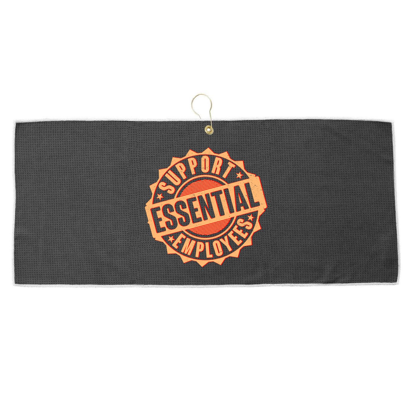 Support Essential Employees Large Microfiber Waffle Golf Towel
