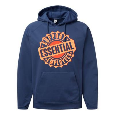 Support Essential Employees Performance Fleece Hoodie