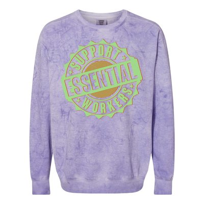 Support Essential Workers Colorblast Crewneck Sweatshirt