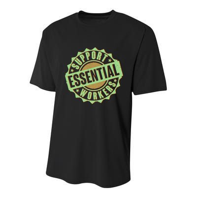 Support Essential Workers Youth Performance Sprint T-Shirt