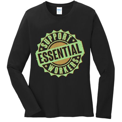 Support Essential Workers Ladies Long Sleeve Shirt