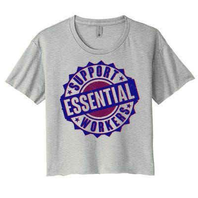 Support Essential Workers Women's Crop Top Tee