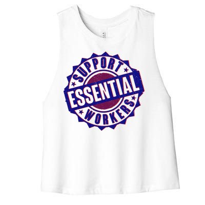 Support Essential Workers Women's Racerback Cropped Tank