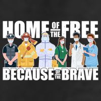 Support Frontline Workers Home Of The Free Garment-Dyed Fleece Hoodie