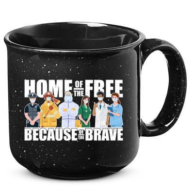 Support Frontline Workers Home Of The Free 15oz Campfire Ceramic Mug