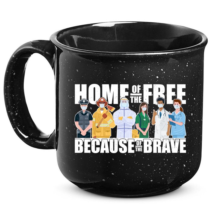 Support Frontline Workers Home Of The Free 15oz Campfire Ceramic Mug