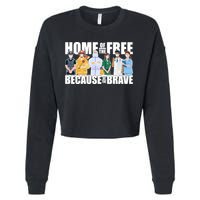 Support Frontline Workers Home Of The Free Cropped Pullover Crew