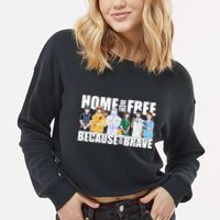Support Frontline Workers Home Of The Free Cropped Pullover Crew