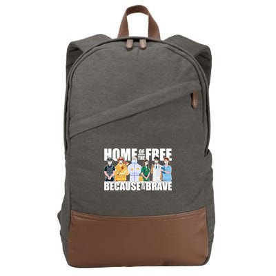 Support Frontline Workers Home Of The Free Cotton Canvas Backpack