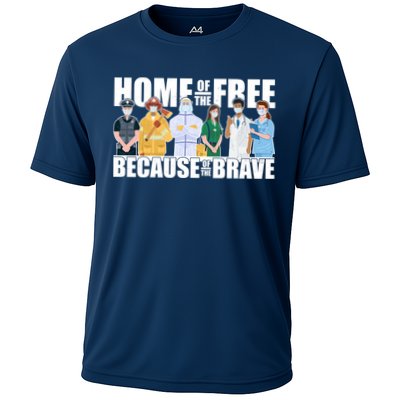 Support Frontline Workers Home Of The Free Performance Shirt
