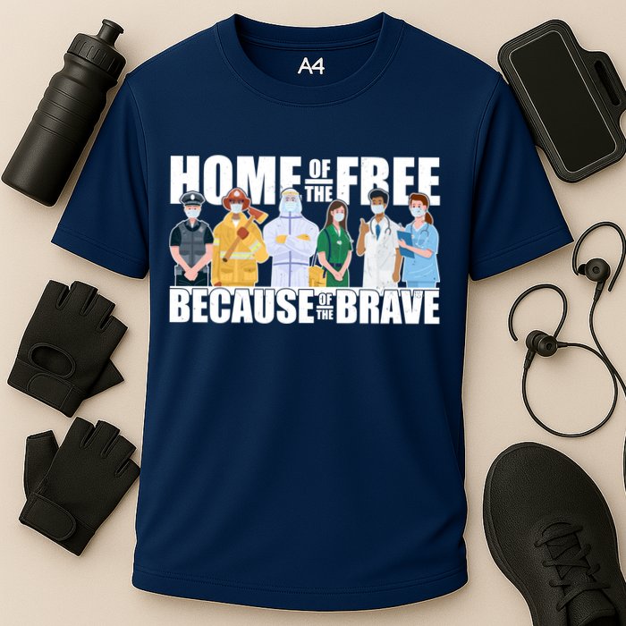 Support Frontline Workers Home Of The Free Performance Shirt