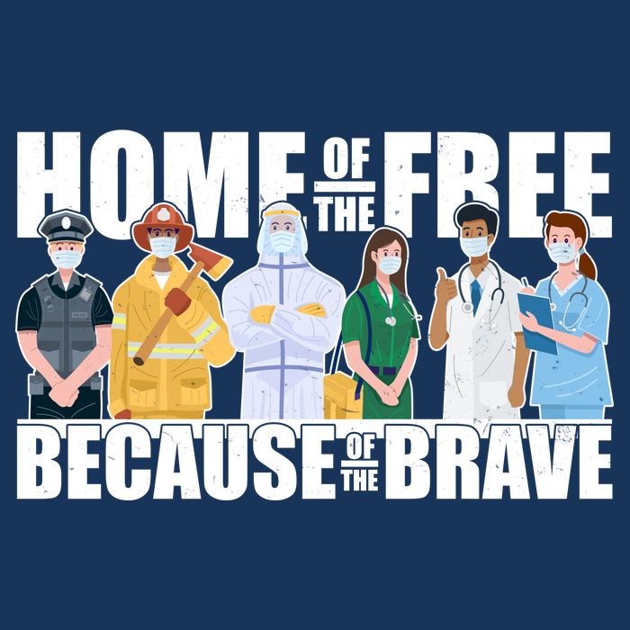 Support Frontline Workers Home Of The Free Performance Shirt