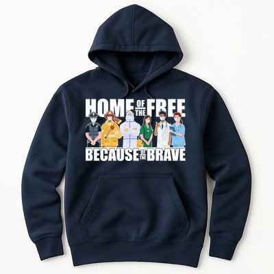 Support Frontline Workers Home Of The Free Hoodie