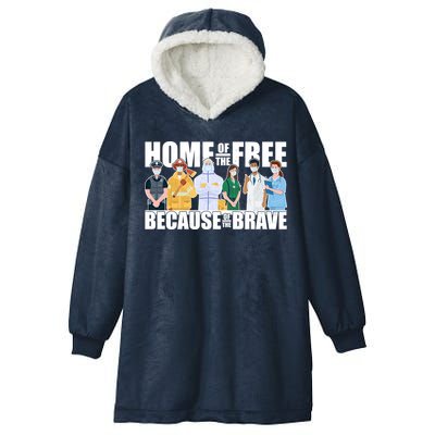 Support Frontline Workers Home Of The Free Hooded Wearable Blanket