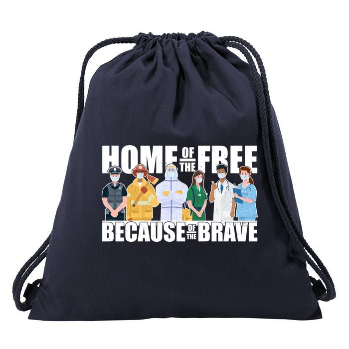 Support Frontline Workers Home Of The Free Drawstring Bag